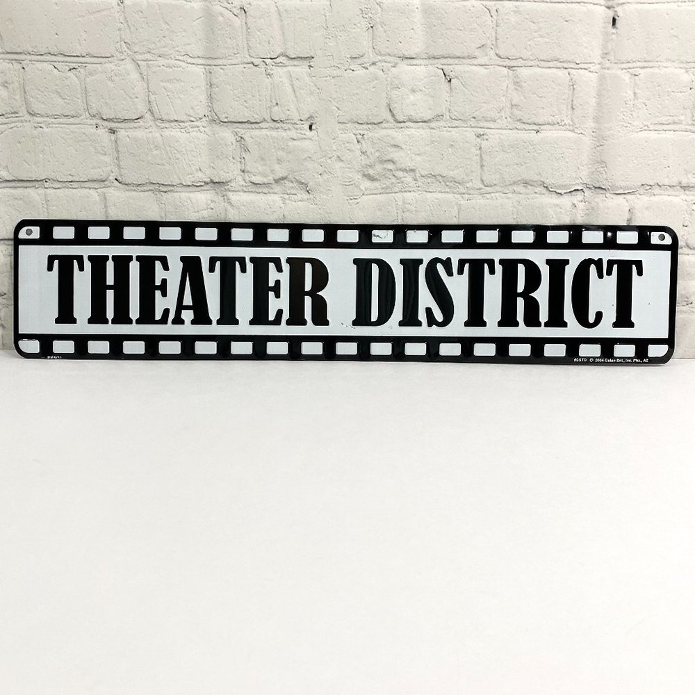 Aluminum Road Street Sign Theater District Wall Home Decor